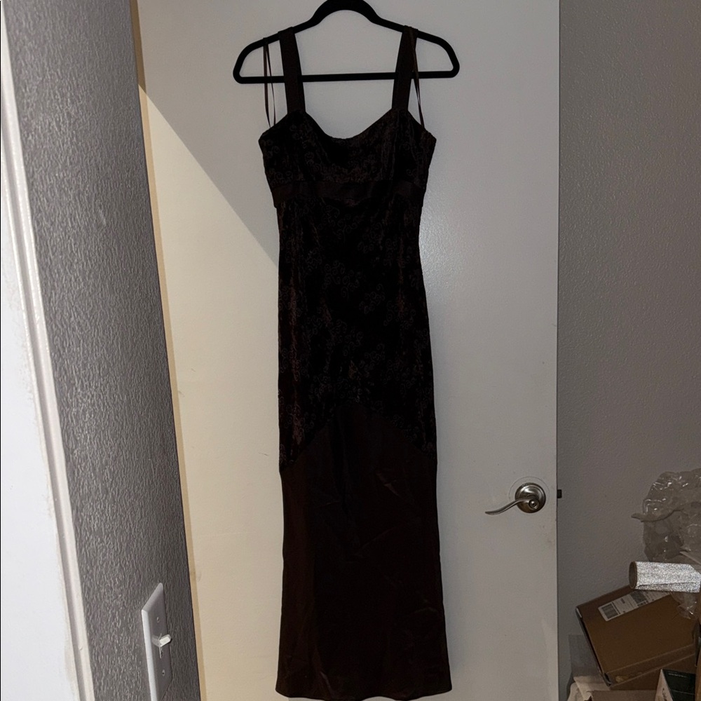 Chic Brown Midi Dress